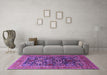 Machine Washable Oriental Purple Industrial Area Rugs in a Living Room, wshurb1804pur