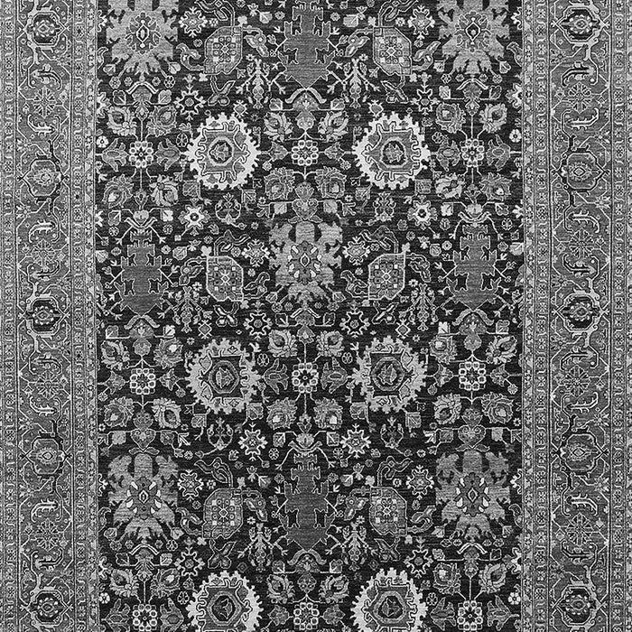 Machine Washable Oriental Gray Industrial Rug, wshurb1804gry