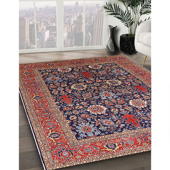 Machine Washable Industrial Modern Camel Brown Rug in a Family Room, wshurb1804