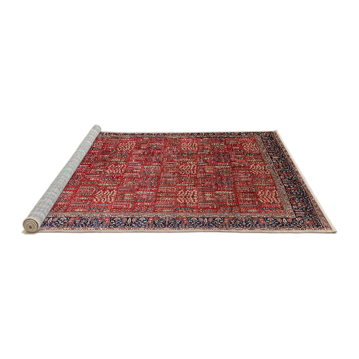 Sideview of Machine Washable Industrial Modern Light Copper Gold Rug, wshurb1805