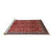 Sideview of Machine Washable Industrial Modern Light Copper Gold Rug, wshurb1805