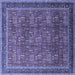 Square Oriental Blue Industrial Rug, urb1805blu