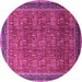 Round Oriental Pink Industrial Rug, urb1805pnk