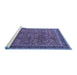 Sideview of Machine Washable Oriental Blue Industrial Rug, wshurb1805blu