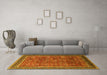 Machine Washable Oriental Yellow Industrial Rug in a Living Room, wshurb1805yw