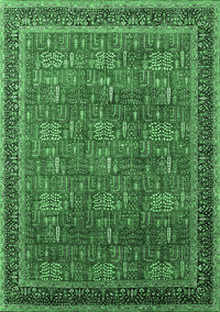 Oriental Emerald Green Industrial Rug, urb1805emgrn