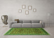Machine Washable Oriental Green Industrial Area Rugs in a Living Room,, wshurb1805grn
