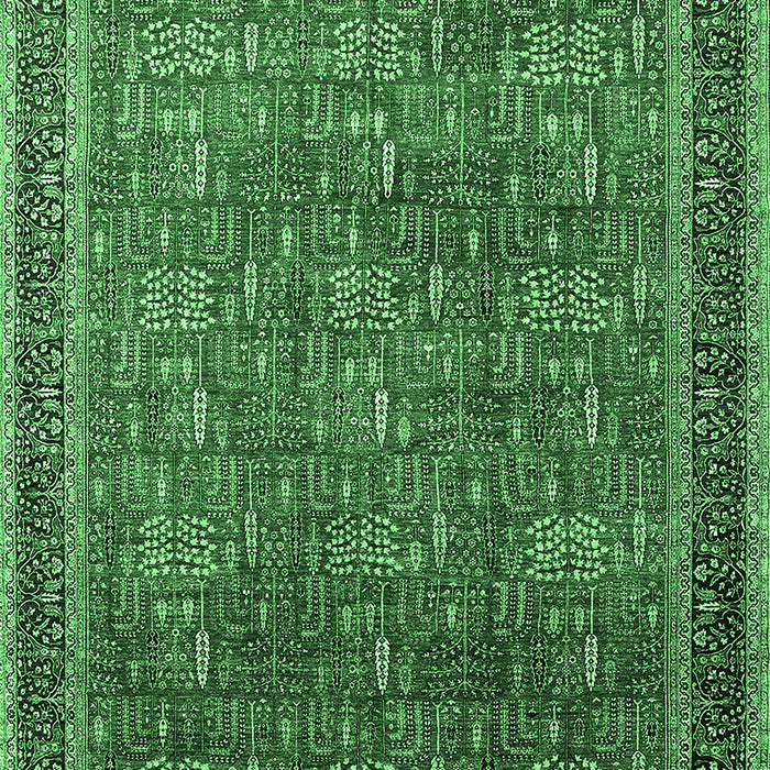 Machine Washable Oriental Emerald Green Industrial Area Rugs, wshurb1805emgrn