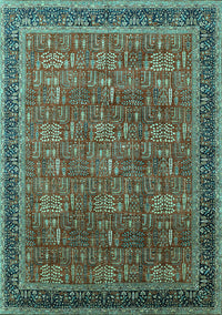 Oriental Turquoise Industrial Rug, urb1805turq