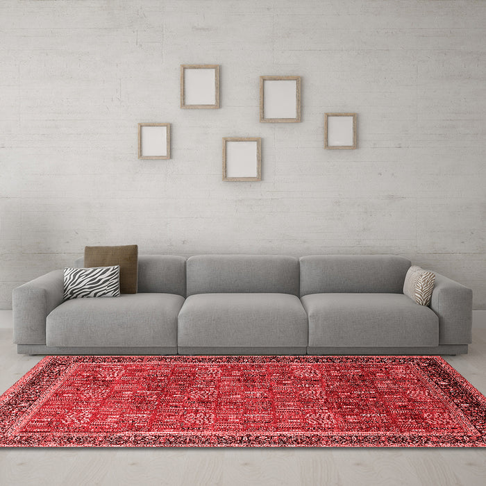 Industrial Red Washable Rugs