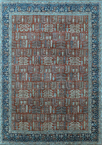 Oriental Light Blue Industrial Rug, urb1805lblu