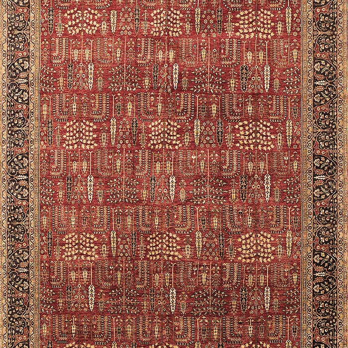 Machine Washable Oriental Brown Industrial Rug, wshurb1805brn