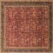 Square Oriental Brown Industrial Rug, urb1805brn