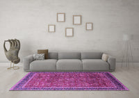 Machine Washable Oriental Purple Industrial Rug, wshurb1805pur