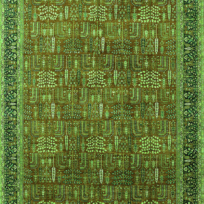 Machine Washable Oriental Green Industrial Area Rugs, wshurb1805grn