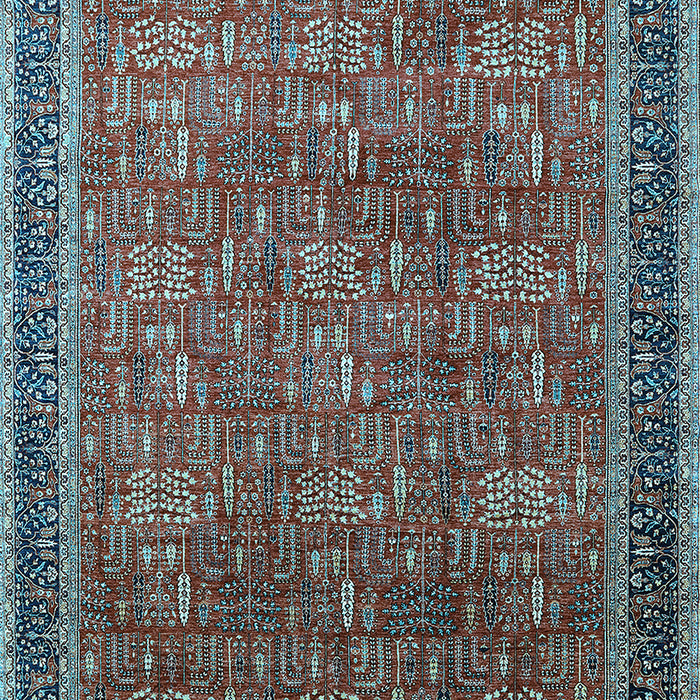 Machine Washable Oriental Light Blue Industrial Rug, wshurb1805lblu