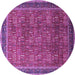 Round Oriental Purple Industrial Rug, urb1805pur