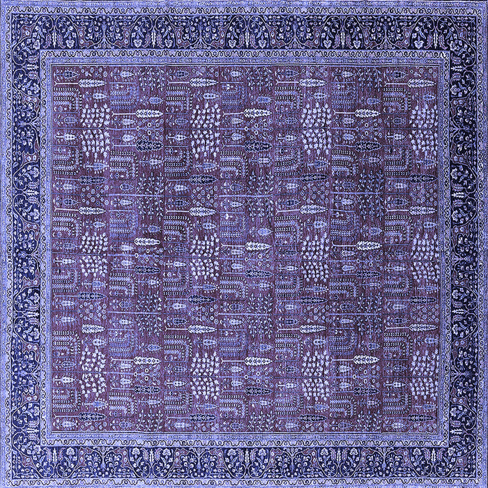 Square Machine Washable Oriental Blue Industrial Rug, wshurb1805blu