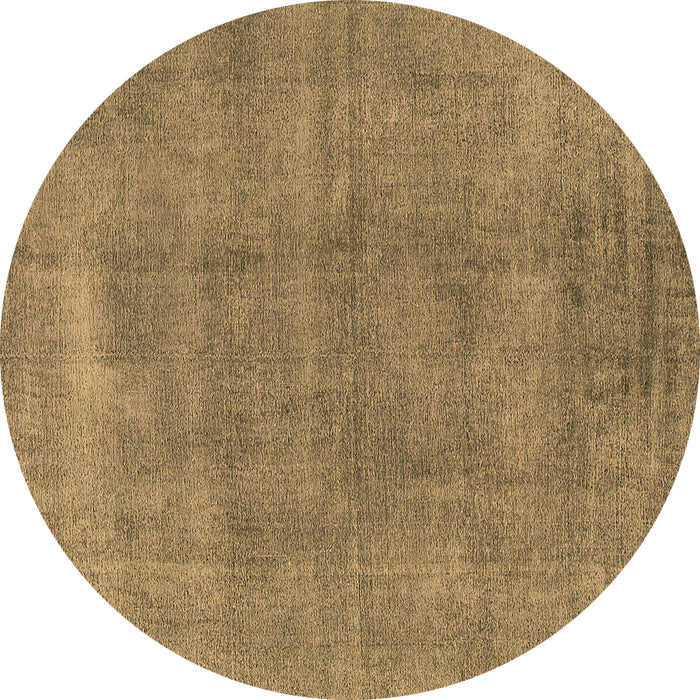 Round Oriental Brown Industrial Rug, urb1806brn
