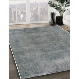 Mid-Century Modern Gray Oriental Rug in Family Room, urb1806