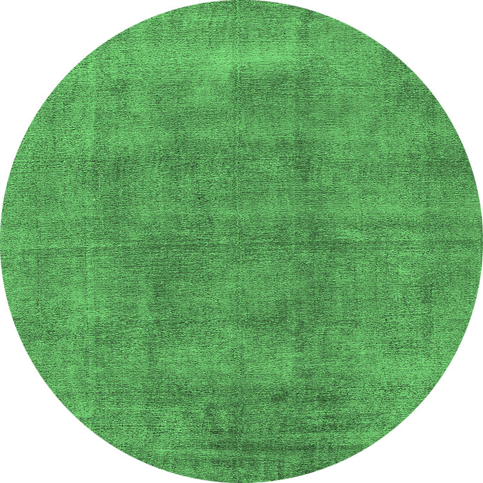 Round Oriental Emerald Green Industrial Rug, urb1806emgrn