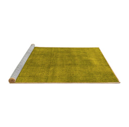 Sideview of Machine Washable Oriental Yellow Industrial Rug, wshurb1806yw
