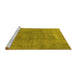 Sideview of Machine Washable Oriental Yellow Industrial Rug, wshurb1806yw