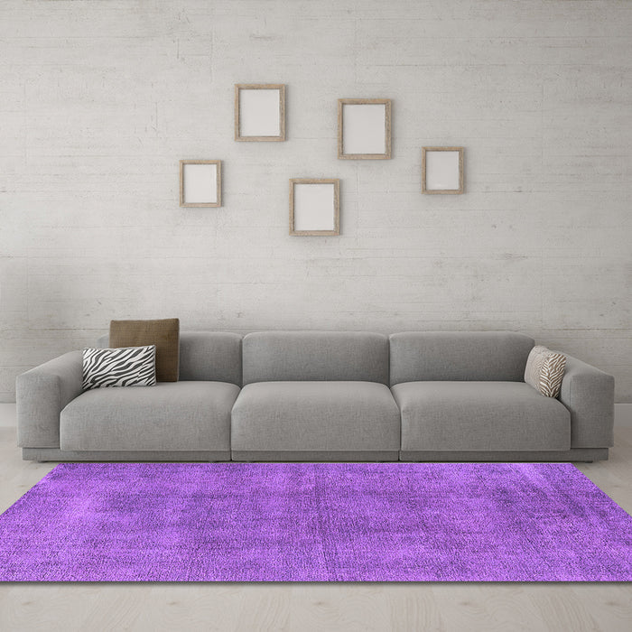 Machine Washable Oriental Purple Industrial Area Rugs in a Living Room, wshurb1806pur