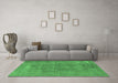 Machine Washable Oriental Emerald Green Industrial Area Rugs in a Living Room,, wshurb1806emgrn