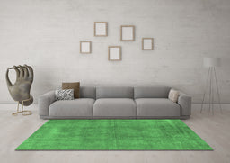 Machine Washable Oriental Emerald Green Industrial Area Rugs in a Living Room,, wshurb1806emgrn