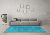 Machine Washable Oriental Light Blue Industrial Rug, wshurb1806lblu