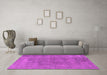 Machine Washable Oriental Pink Industrial Rug in a Living Room, wshurb1806pnk