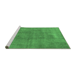 Sideview of Machine Washable Oriental Emerald Green Industrial Area Rugs, wshurb1806emgrn