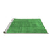 Sideview of Machine Washable Oriental Emerald Green Industrial Area Rugs, wshurb1806emgrn