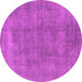 Round Oriental Pink Industrial Rug, urb1806pnk