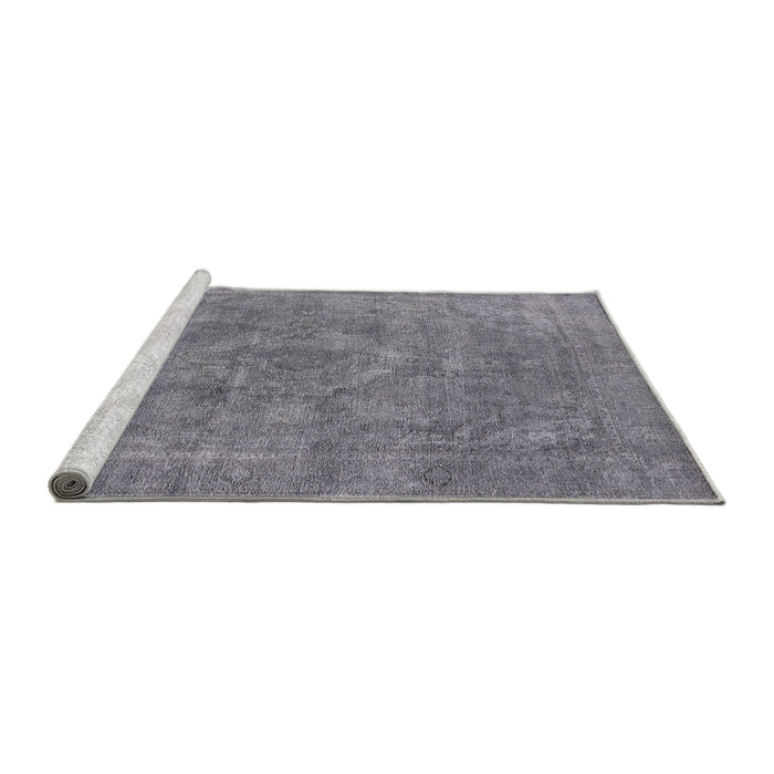 Sideview of Machine Washable Industrial Modern Mist Blue Rug, wshurb1807