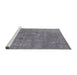 Sideview of Machine Washable Industrial Modern Mist Blue Rug, wshurb1807