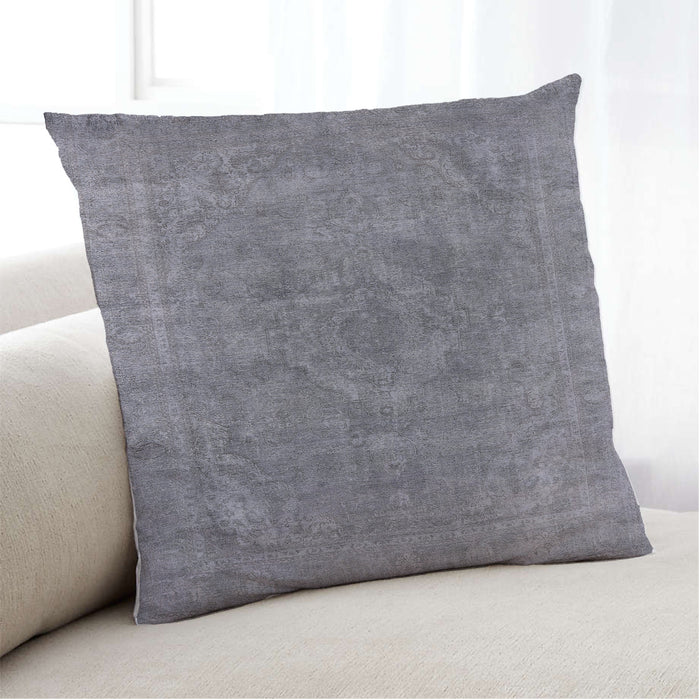 Lifestyle Image of Mid-Century Modern Urban Square Mist Blue Throw Pillow, 18 inch by 18 inch, pwurb1807