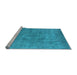 Sideview of Machine Washable Oriental Light Blue Industrial Rug, wshurb1807lblu