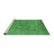 Sideview of Machine Washable Oriental Emerald Green Industrial Area Rugs, wshurb1807emgrn