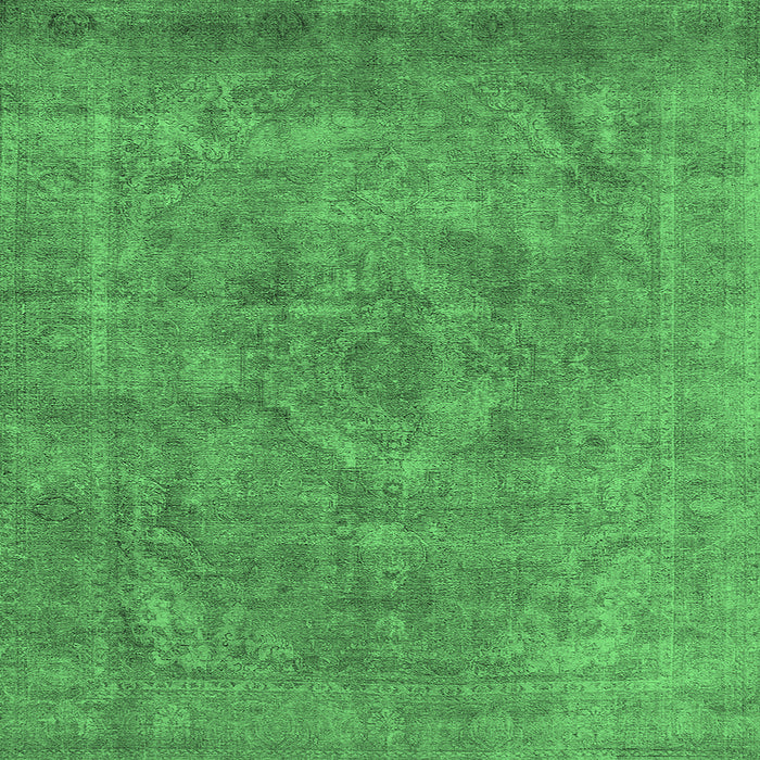 Square Oriental Emerald Green Industrial Rug, urb1807emgrn