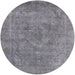 Round Mid-Century Modern Mist Blue Oriental Rug, urb1807