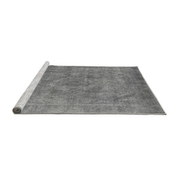 Sideview of Machine Washable Oriental Gray Industrial Rug, wshurb1807gry