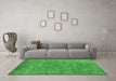 Machine Washable Oriental Green Industrial Area Rugs in a Living Room,, wshurb1807grn