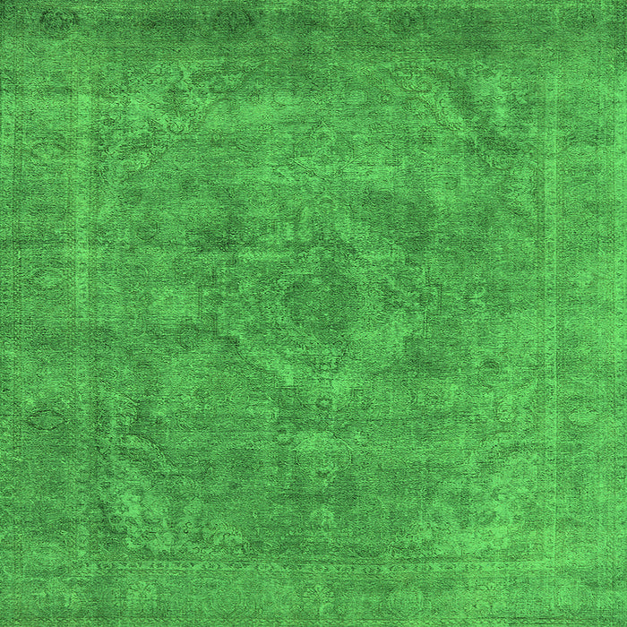 Square Machine Washable Oriental Green Industrial Area Rugs, wshurb1807grn