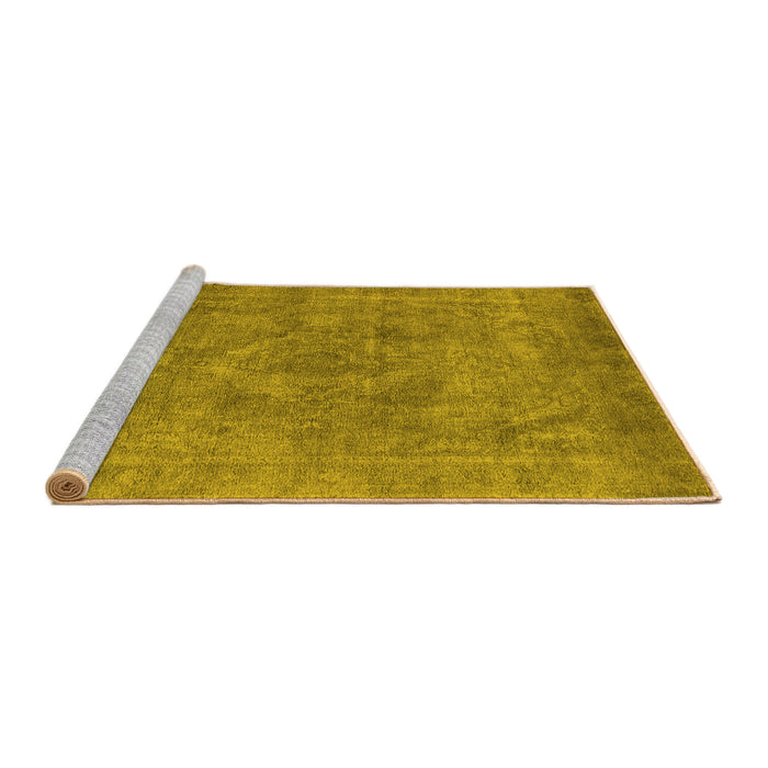 Sideview of Machine Washable Oriental Yellow Industrial Rug, wshurb1807yw