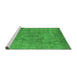 Sideview of Machine Washable Oriental Green Industrial Area Rugs, wshurb1807grn