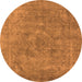 Round Oriental Orange Industrial Rug, urb1807org