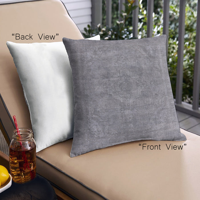 Front View of Mid-Century Modern Urban Square Mist Blue Throw Pillow, 18 inch by 18 inch, pwurb1807