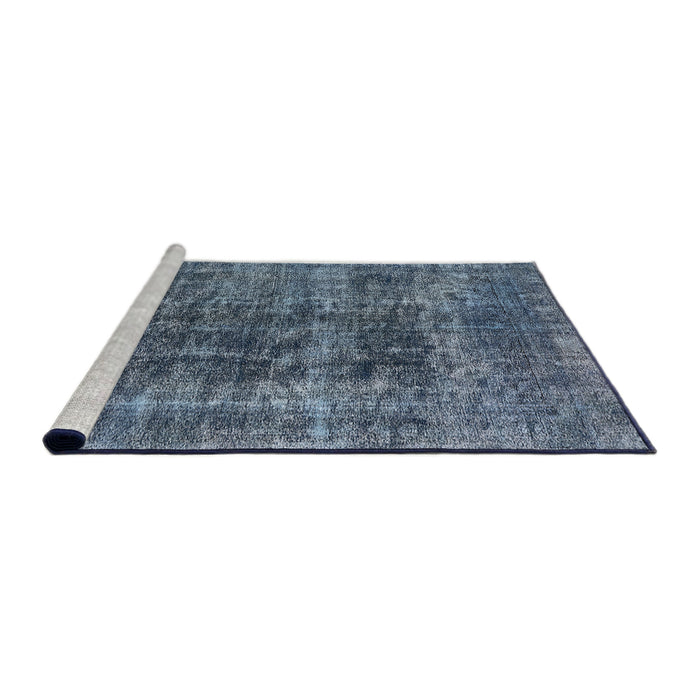 Sideview of Machine Washable Industrial Modern Light Purple Blue Rug, wshurb1808
